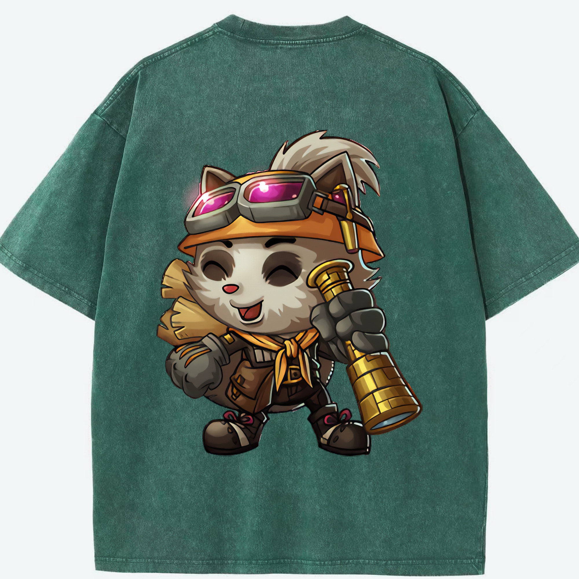 リーグ・オブ・レジェンド League of Legends LOL 綿100% ヴィンテージ風 半袖Tシャツ（背面プリント）